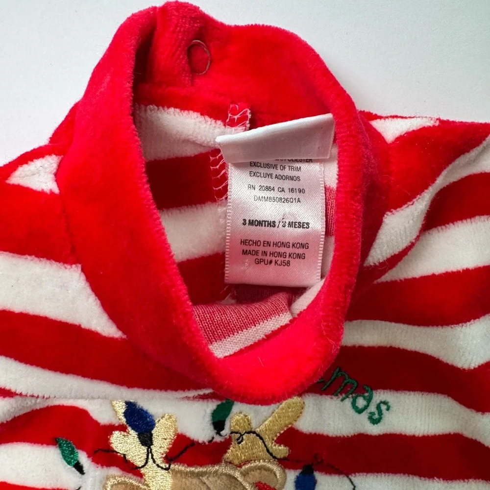 Little Me My First Christmas Red and White Baby Outfit Size 3M - Picture 4 of 6